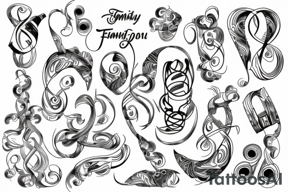 infinity, family, music tattoo idea