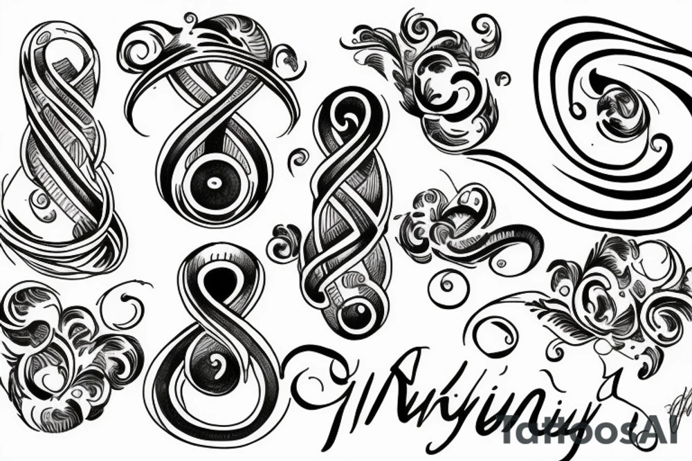 infinity, family, music tattoo idea