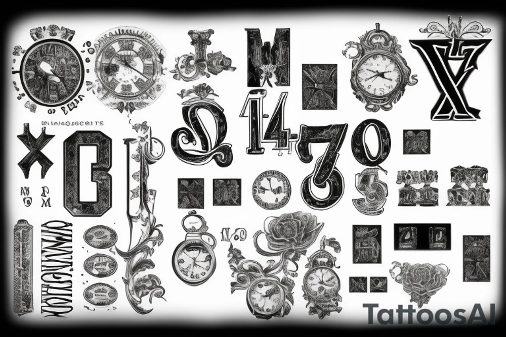 Roman numerals 4/23/1957 tattoo idea