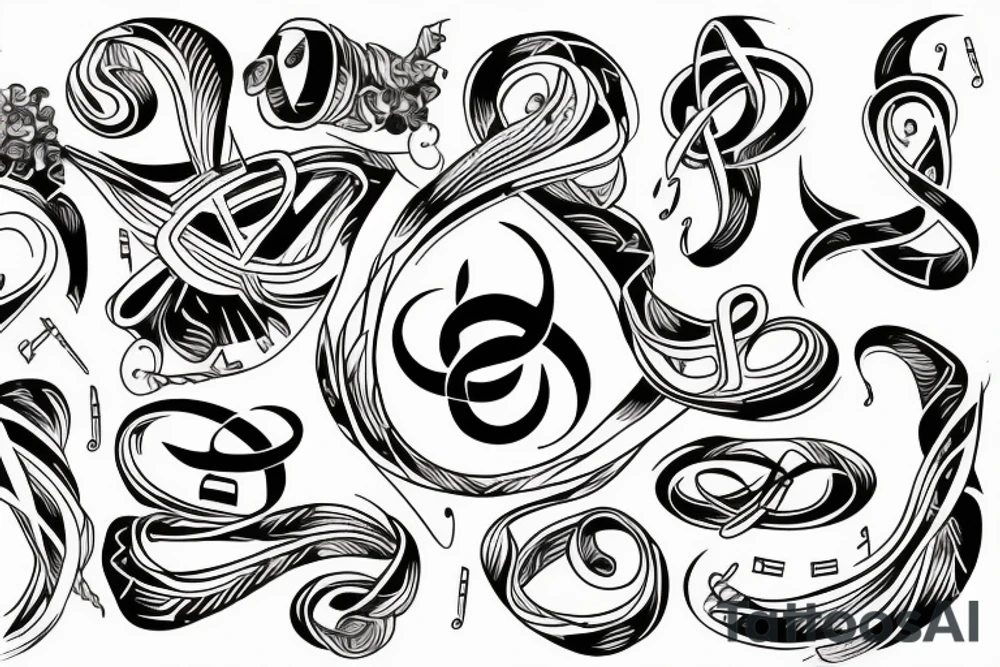 infinity, family, music, simple tattoo idea