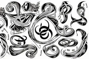 infinity, family, music, simple tattoo idea