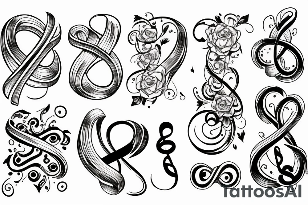 infinity, family, music, simple tattoo idea