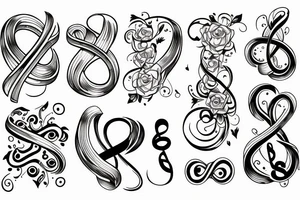 infinity, family, music, simple tattoo idea