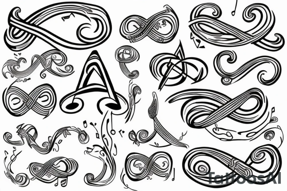 infinity, family, music notes, simple tattoo idea