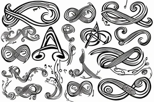 infinity, family, music notes, simple tattoo idea
