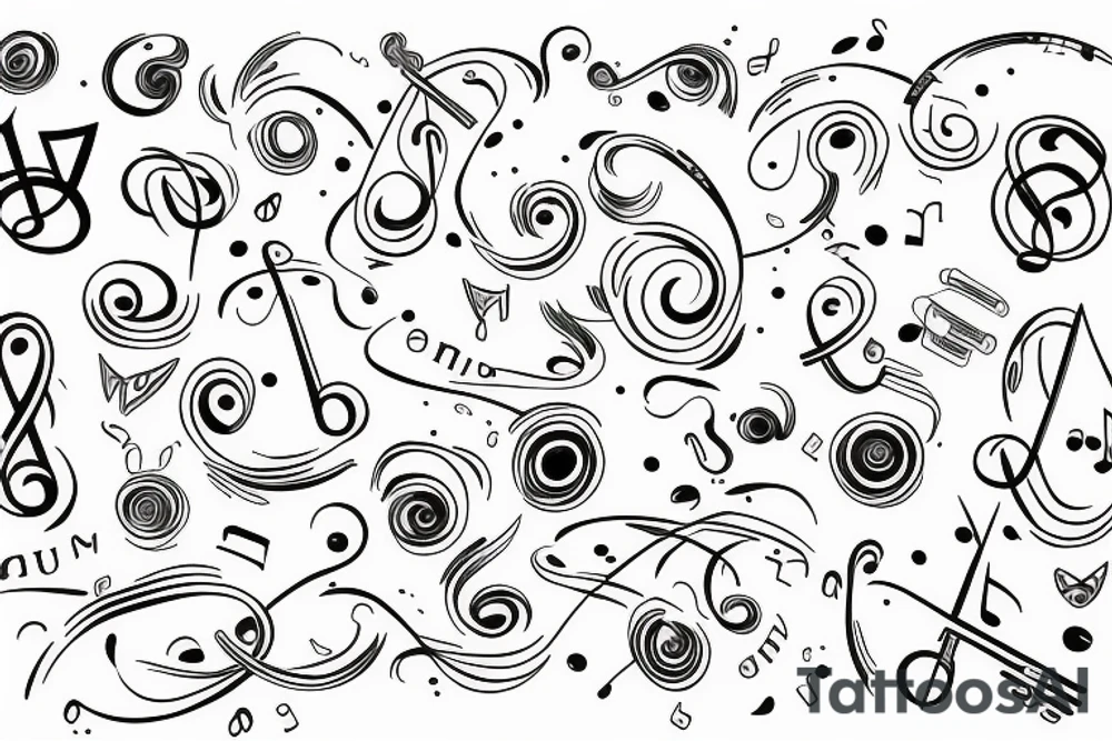 infinity, family, music notes, simple tattoo idea