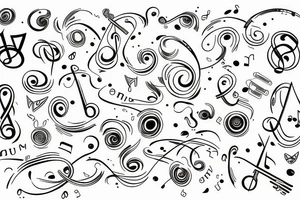 infinity, family, music notes, simple tattoo idea
