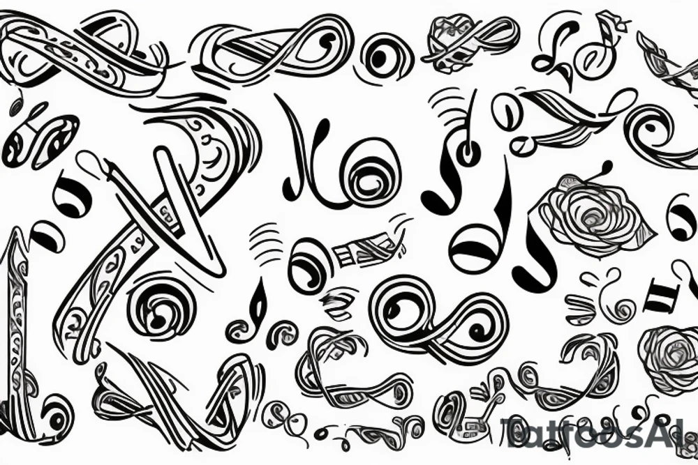 infinity, family, music notes, simple, autism tattoo idea
