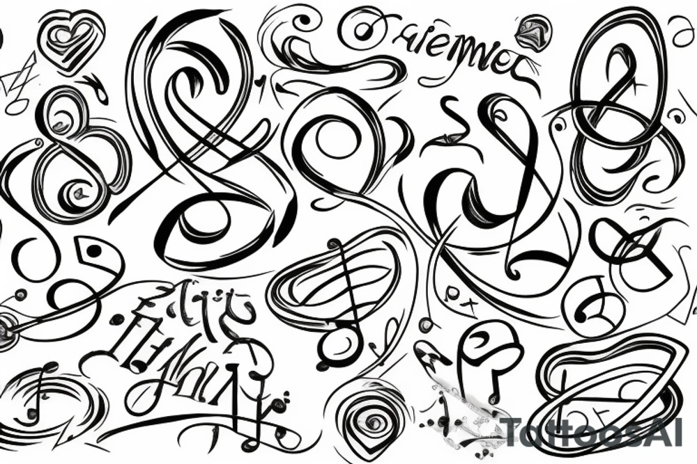 infinity, family, music notes, simple, autism tattoo idea