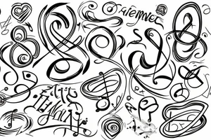 infinity, family, music notes, simple, autism tattoo idea