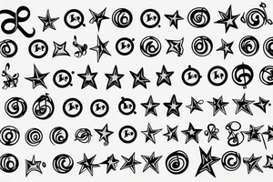 Simple infinity symbol made of music nodes stars and books tattoo idea