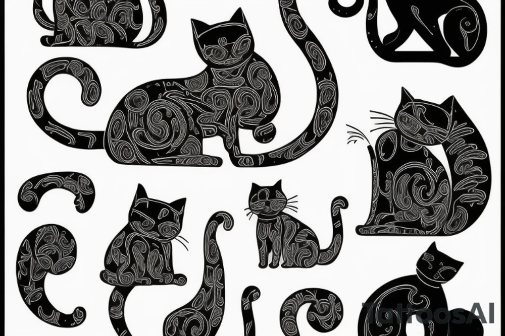 a cat working on a computer tattoo idea