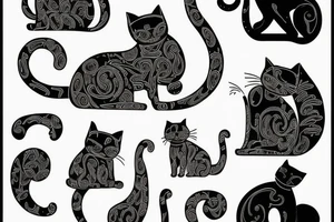 a cat working on a computer tattoo idea