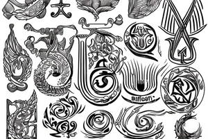 Trident with the word "breathe" written in ancient greek tattoo idea