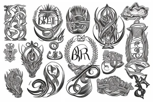 Trident with the word "breathe" written in ancient greek tattoo idea