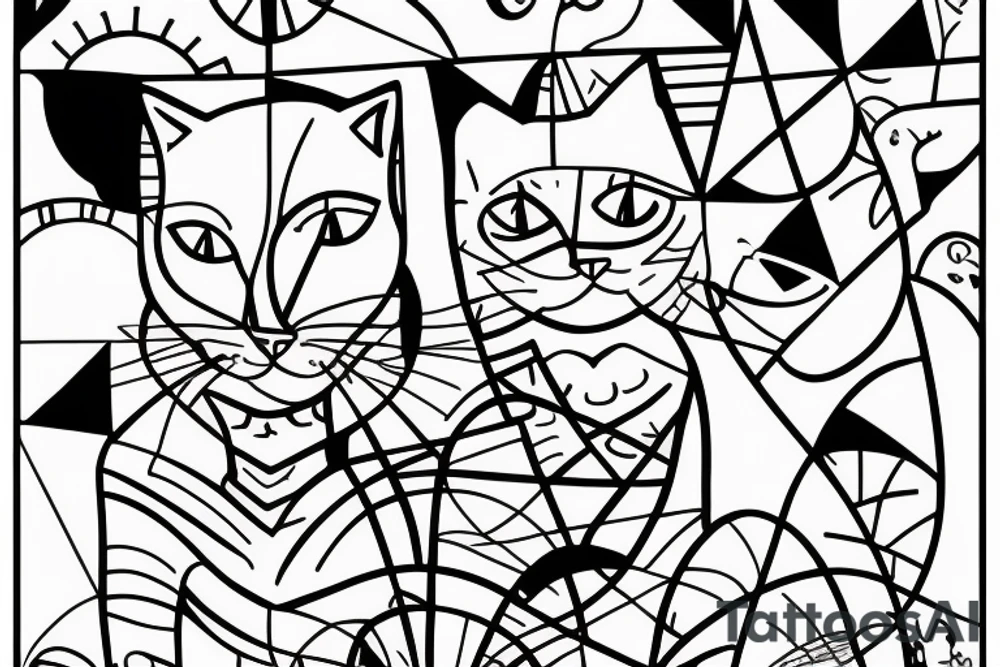 a cat working on a computer tattoo idea