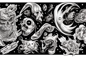 Monster escaping through a rift in the universe tattoo idea