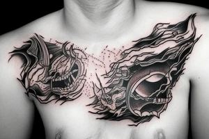 Monster escaping through a rift in the universe tattoo idea