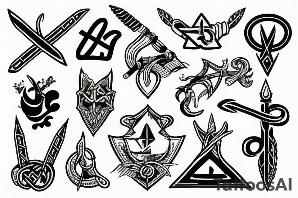 Trident and αναπνέω tattoo idea