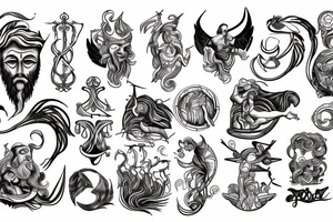 Poseidon and αναπνέω tattoo idea