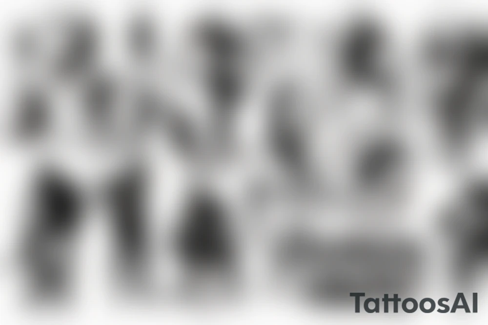men silhouette with a representation of duality tattoo idea