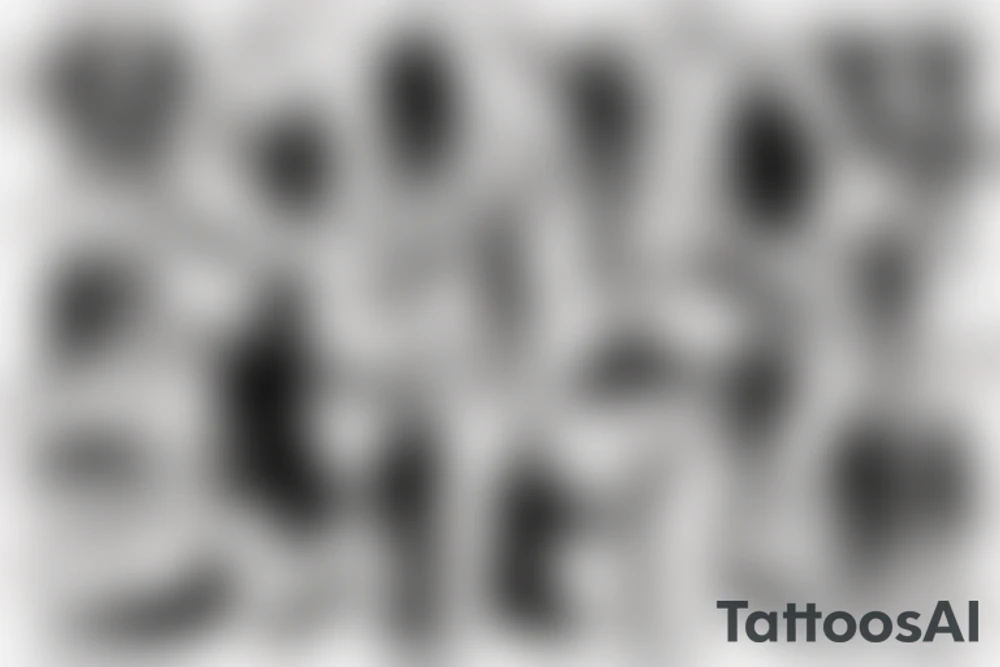 men silhouette with a representation of duality tattoo idea