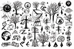Earth core, energy, tree tattoo idea
