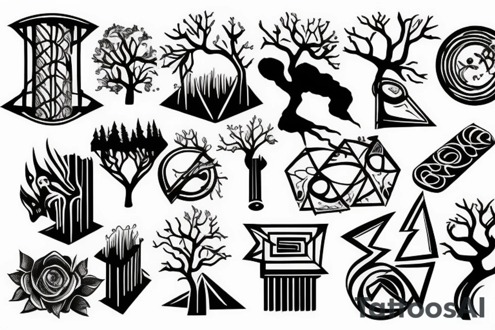 Earth core, energy, tree tattoo idea