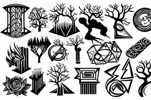 Earth core, energy, tree tattoo idea