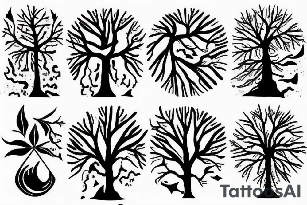 Earth core, energy, tree tattoo idea