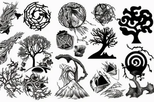 Earth core, energy, tree tattoo idea