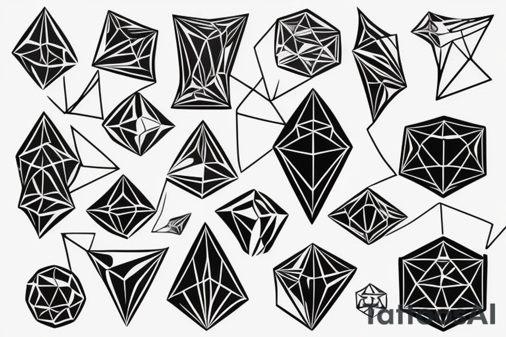 Rosehip polygonal tattoo idea