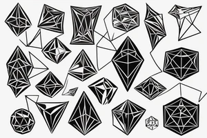 Rosehip polygonal tattoo idea