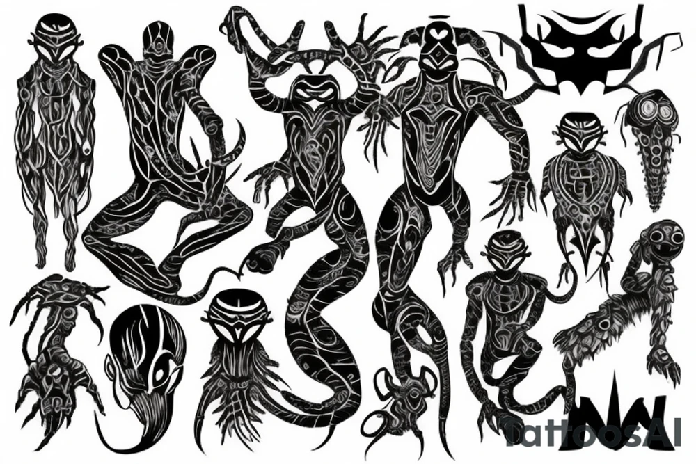 Un ragno cyber sigilism tattoo idea