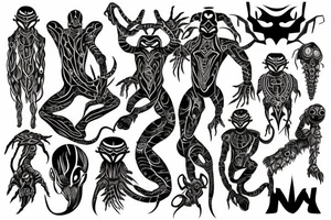 Un ragno cyber sigilism tattoo idea