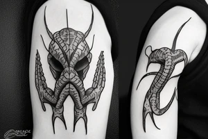 Un ragno cyber sigilism tattoo idea