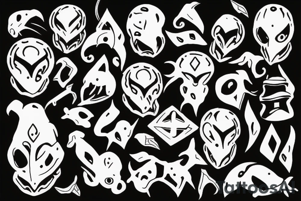 Un ragno cyber sigilism tattoo idea