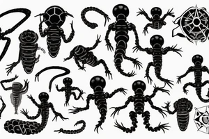 Un ragno cyber sigilism tattoo idea