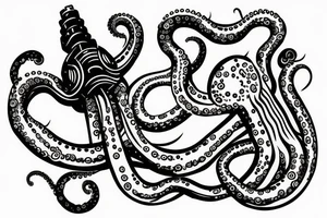 Mechanical tentacles tattoo idea