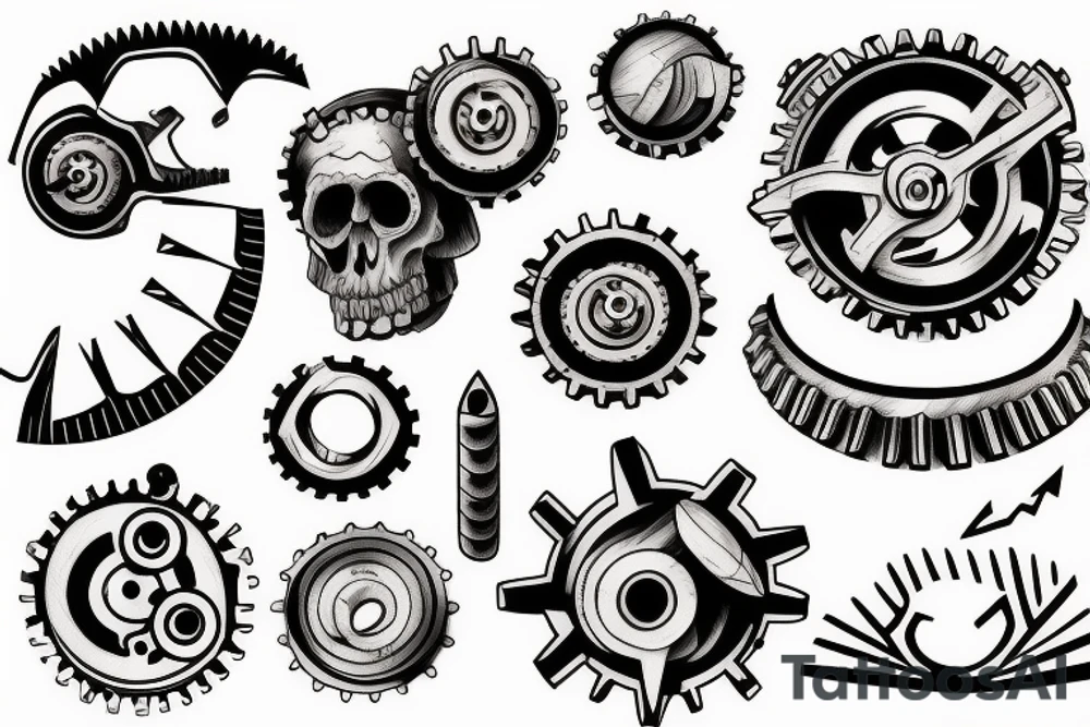 gear teeth tattoo idea