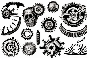 gear teeth tattoo idea