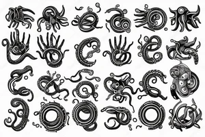 Mechanical tentacles for hands tattoo idea