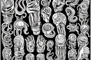 Mechanical tentacles for hands tattoo idea