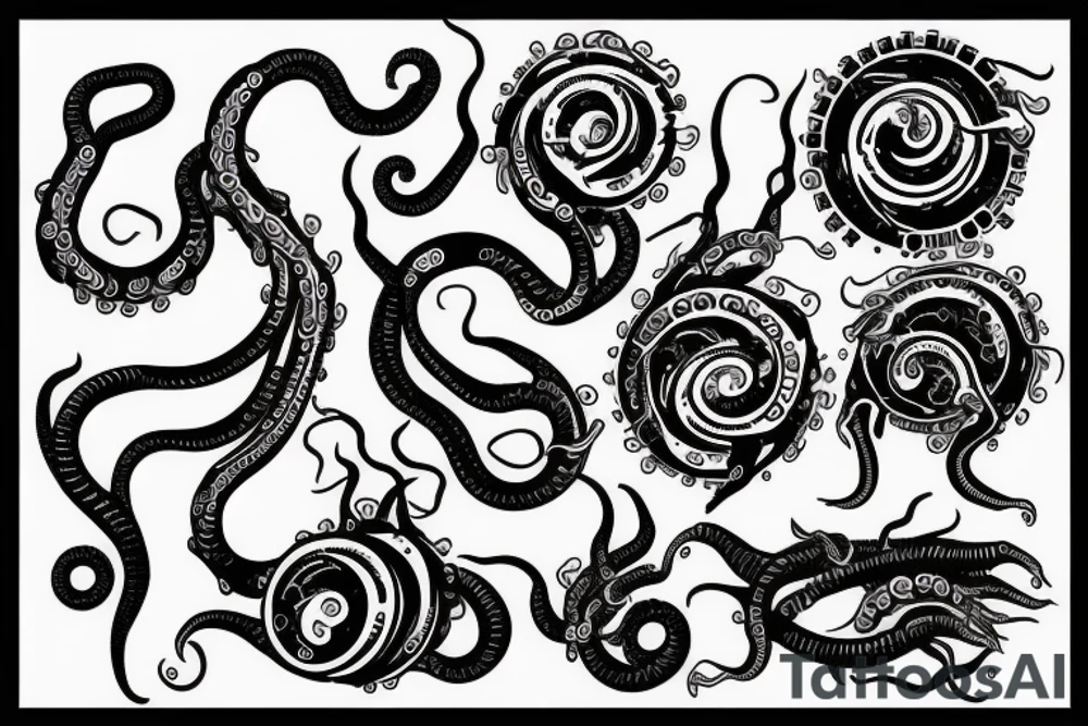 Mechanical tentacles for hands tattoo idea