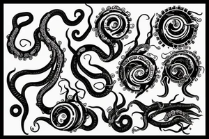 Mechanical tentacles for hands tattoo idea
