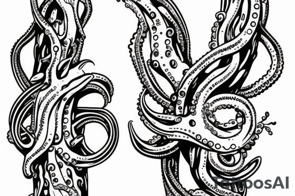 Mechanical tentacles for hands tattoo idea