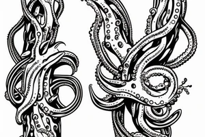 Mechanical tentacles for hands tattoo idea