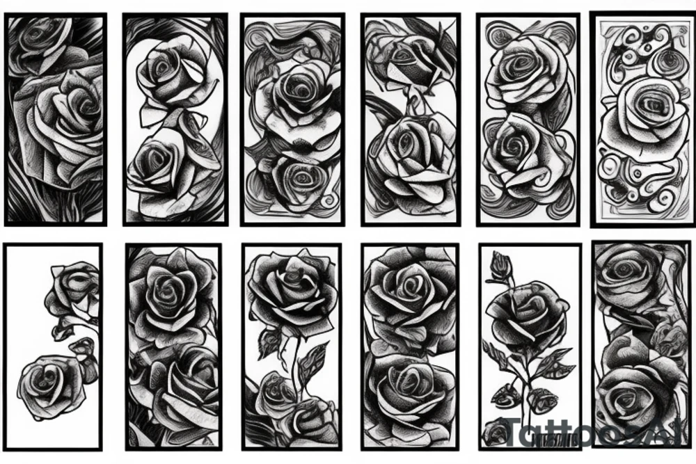 rose with snake and wheat tattoo idea