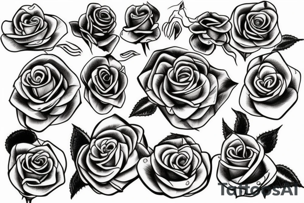 rose with snake and wheat tattoo idea