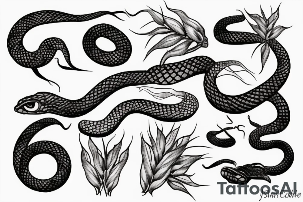 snake and wheat tattoo idea